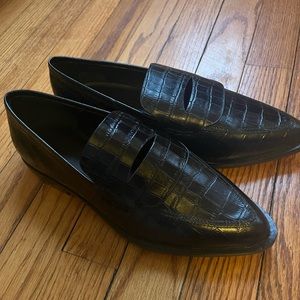 Rebecca minkoff black crocodile loafers - brand new